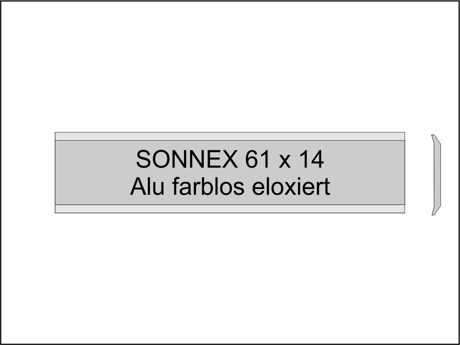 Sonnerieschild<br> Sonnex 61x14 alu